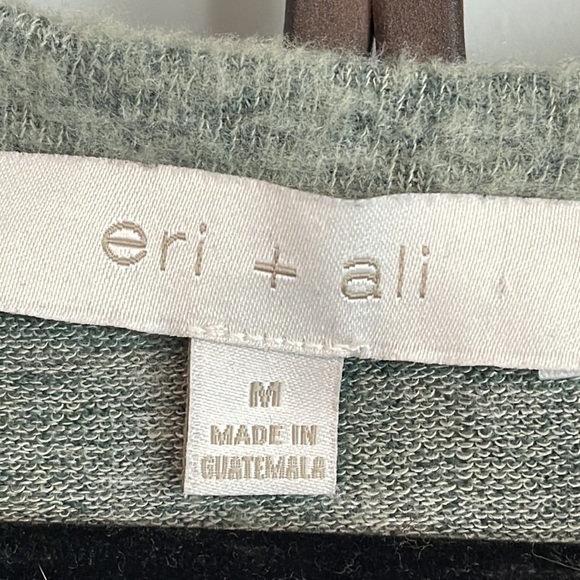 ANTHROPOLOGIE ERI + ALI SASHA HACCI FUZY PULLOVER SWEATER GREEN/GRAY SIZE MEDIUM - Picture 5 of 9